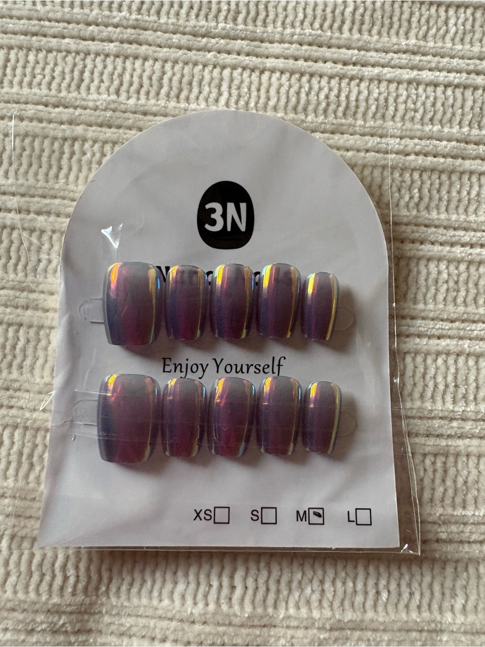 Press-On Nails Iridescent Purple Size Medium